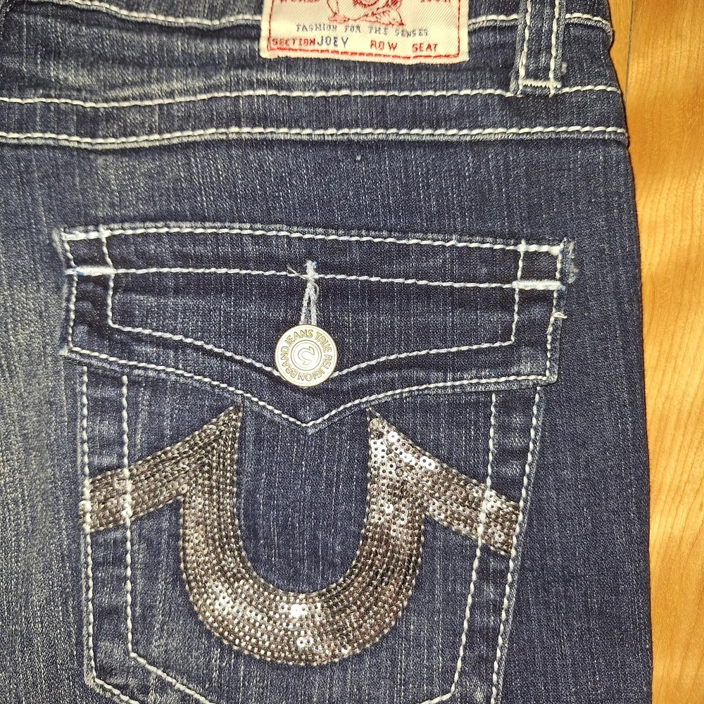 True Religion Dark Blue Bootcut Jeans with Embellished Back Pockets - Picture 5 of 5